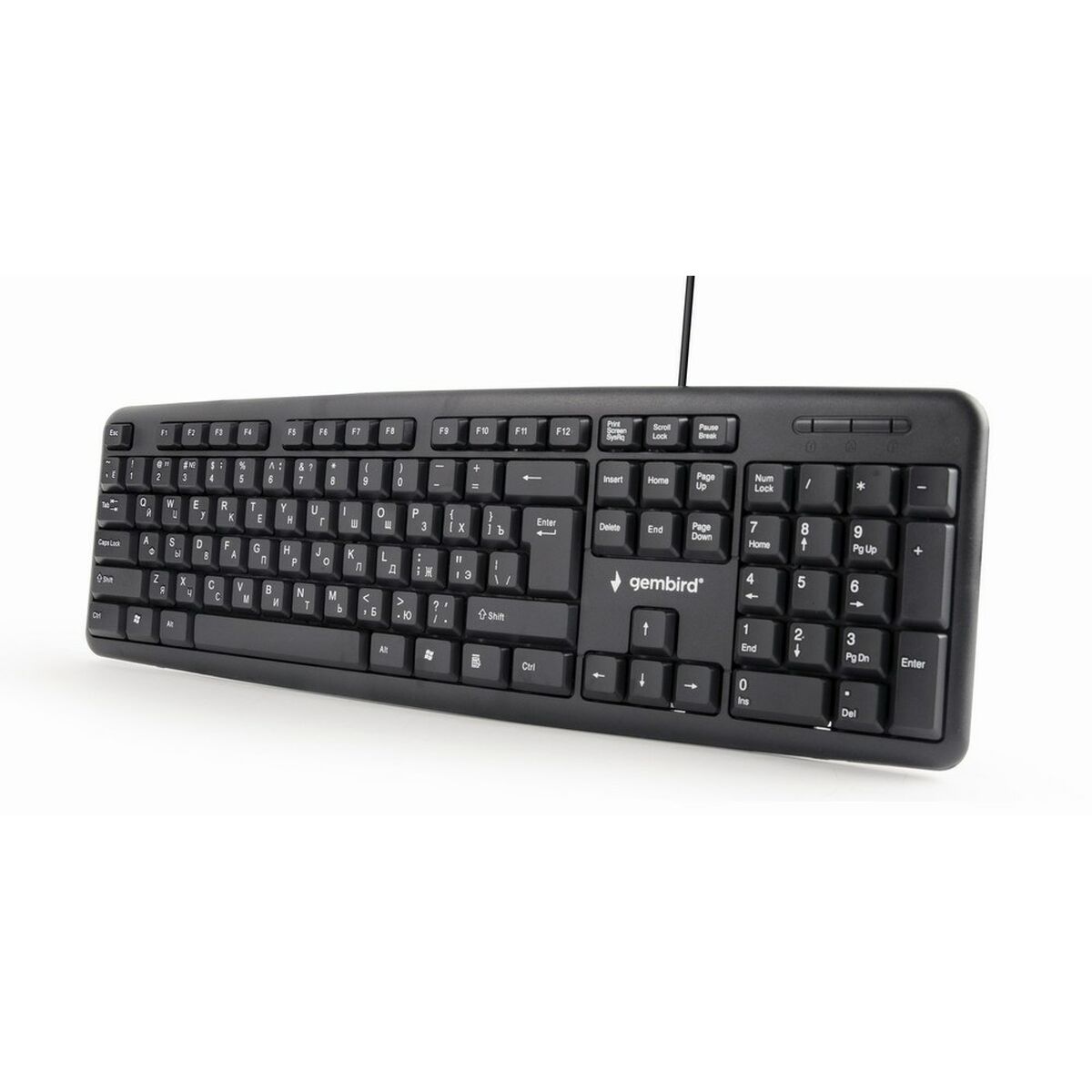 Tastiera GEMBIRD KB-U-103-RU Nero Monocromatica Inglese Russo QWERTY